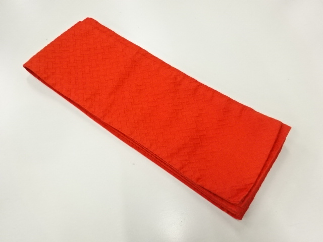 リサイクル　編目模様織り出し半幅帯